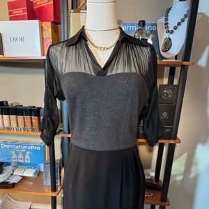 Fendi Black dress with sheer upper fabric size 42 fits a 2-4